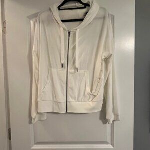 NWT Ocean Drive lounge zip up hoodie, white, size L